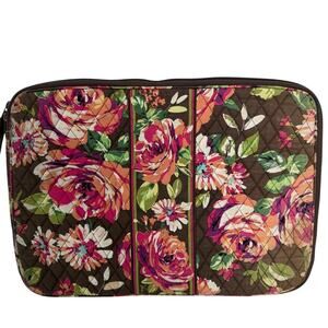 Vera Bradley English Rose Laptop Sleeve Soft Cotton Padded Laptop Protector